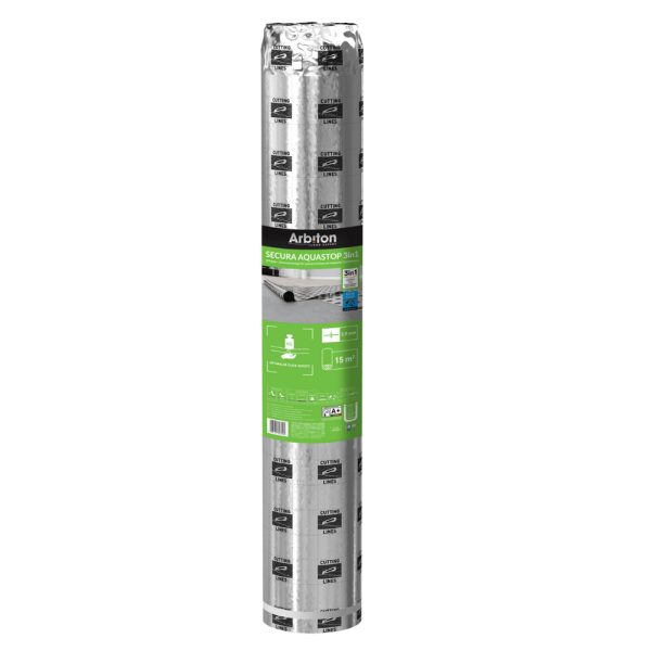 Sottopavimento per Laminato Antiumidità SECURA AQUASTOP FLEX 2 mm - Rotolo per 15 Mq-0