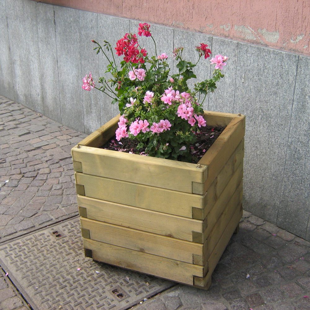 Fioriera in legno LINEA PROFESSIONALE 50x50x45,5 h cm con Rivestimento-0 Fioriera in legno LINEA PROFESSIONALE 50x50x45,5 h cm con Rivestimento-0