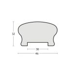 Onlywood Corrimano Legno SAGOMATO Ayous grezzo 46 x 32 mm - Asta da 3 Metri-27465