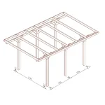 Onlywood Copertura in legno per Auto 3 x 5,2 metri in pino impregnato classe 3 - foto 2