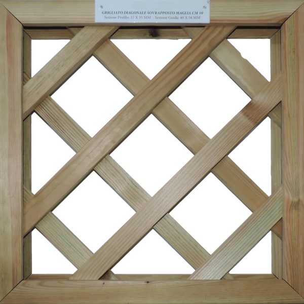 Grigliati in Legno SU MISURA Trattati - Maglia 10 cm-0