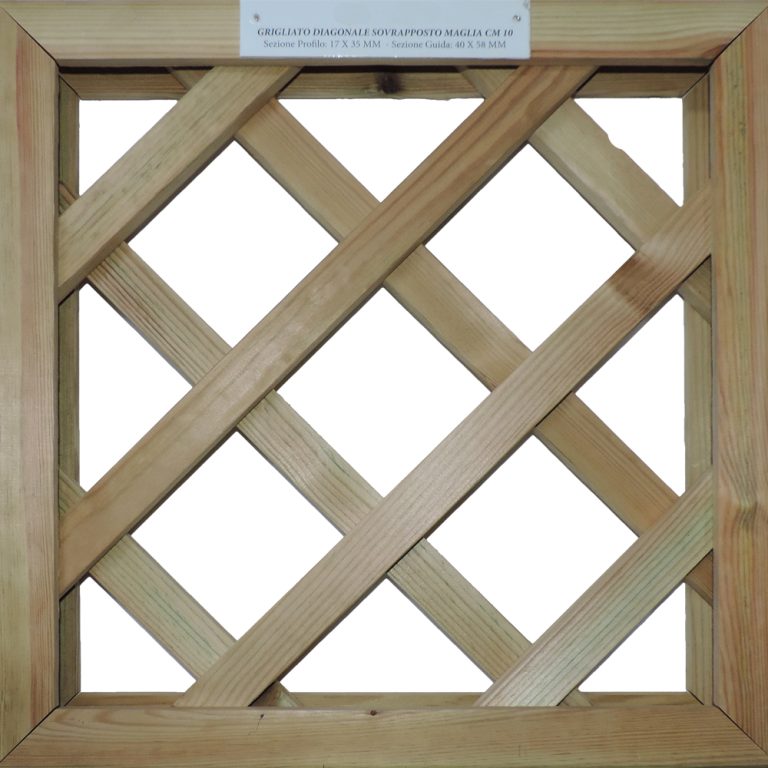 Grigliati in Legno SU MISURA Trattati - Maglia 10 cm-0