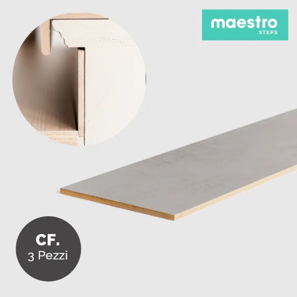 ALZATE LIGHT GREY STONE Rivestimento per Scale Interne - Confezione 3 Pezzi -0