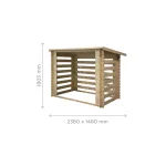 Legnaia da esterno 238 x 148 x 180 h. cm in legno naturale - Con Parete - foto 4
