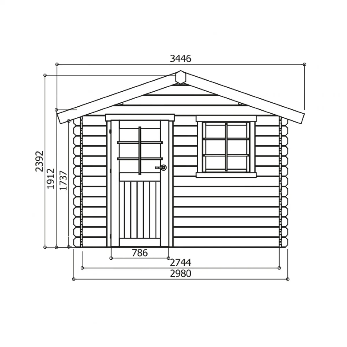 Casetta SOLOGNE in legno IMPREGNATO 298 x 298 x 239 h. cm-42275
