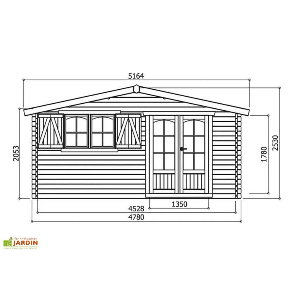 Casetta in legno CHAMONIX III 478 x 418 x 253 h. cm-25621