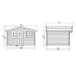 Casetta CHIMAY in legno IMPREGNATO 358 x 298 x 239 h. cm-25608
