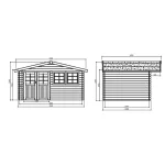 Casetta NIORT in legno IMPREGNATO 418 x 298 x 239 h. cm-25612