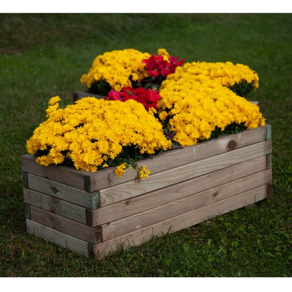 Fioriera in legno di pino impregnato in autoclave TULIPANO 90 x 40 x 32,5 h cm -0