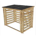 Legnaia da esterno 238 x 148 x 180 h. cm in legno naturale - Con Parete-25638