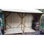 Legnaia da esterno Doppia 320 x 80 x 215 h. cm in legno trattato-46293