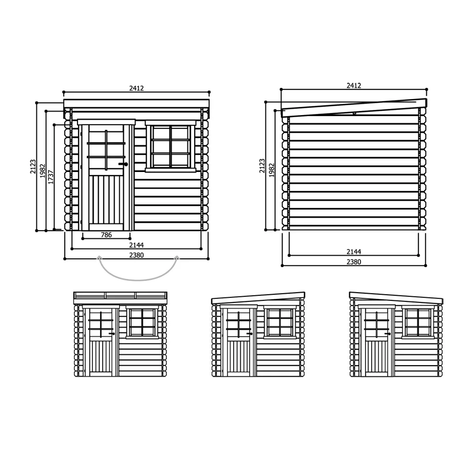 Casetta NEVERS in legno IMPREGNATO 238 x 238 x 212 h. cm-28225