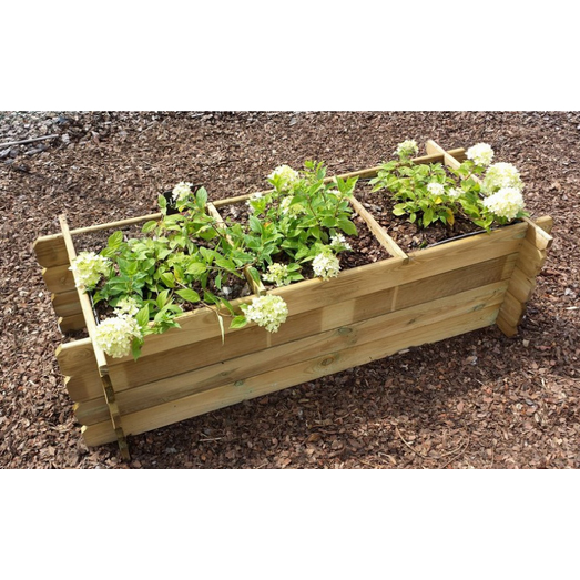 Onlywood Orto Rialzato Legno 3 Scomparti in Pino Trattato 140 x 60 x 36 h. cm-0