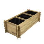 Onlywood Orto Rialzato Legno 3 Scomparti in Pino Trattato 140 x 60 x 36 h. cm-90628