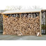 Legnaia da esterno Doppia 320 x 80 x 215 h. cm in legno trattato-0