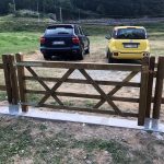 Cancello in Legno modello RUSTICO Impregnato in Autoclave 250 x 120 cm-0