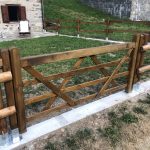 Cancello in Legno modello RUSTICO Impregnato in Autoclave 300 x 120 cm-0