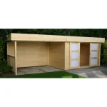 Casetta in legno ARHUS 655 x 241 x 220 h. cm con pergola - Carico neve 30 kg/mq-26926