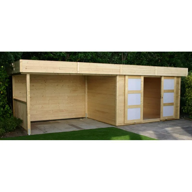 Casetta in legno ARHUS 655 x 241 x 220 h. cm con pergola - Carico neve 30 kg/mq-26926