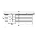 Casetta in legno ARHUS 655 x 241 x 220 h. cm con pergola - Carico neve 30 kg/mq-26924