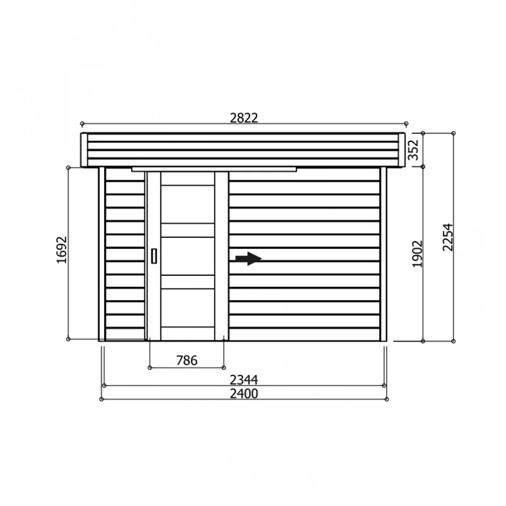 Casetta in legno BERGEN 240 x 201 x 255 h. cm-26907