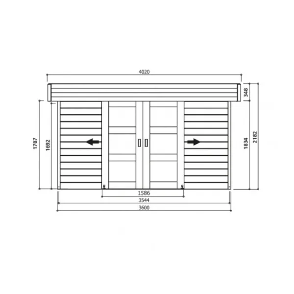 Casetta in legno STOCKHOLM 360 x 241 x 218 h. cm-26936