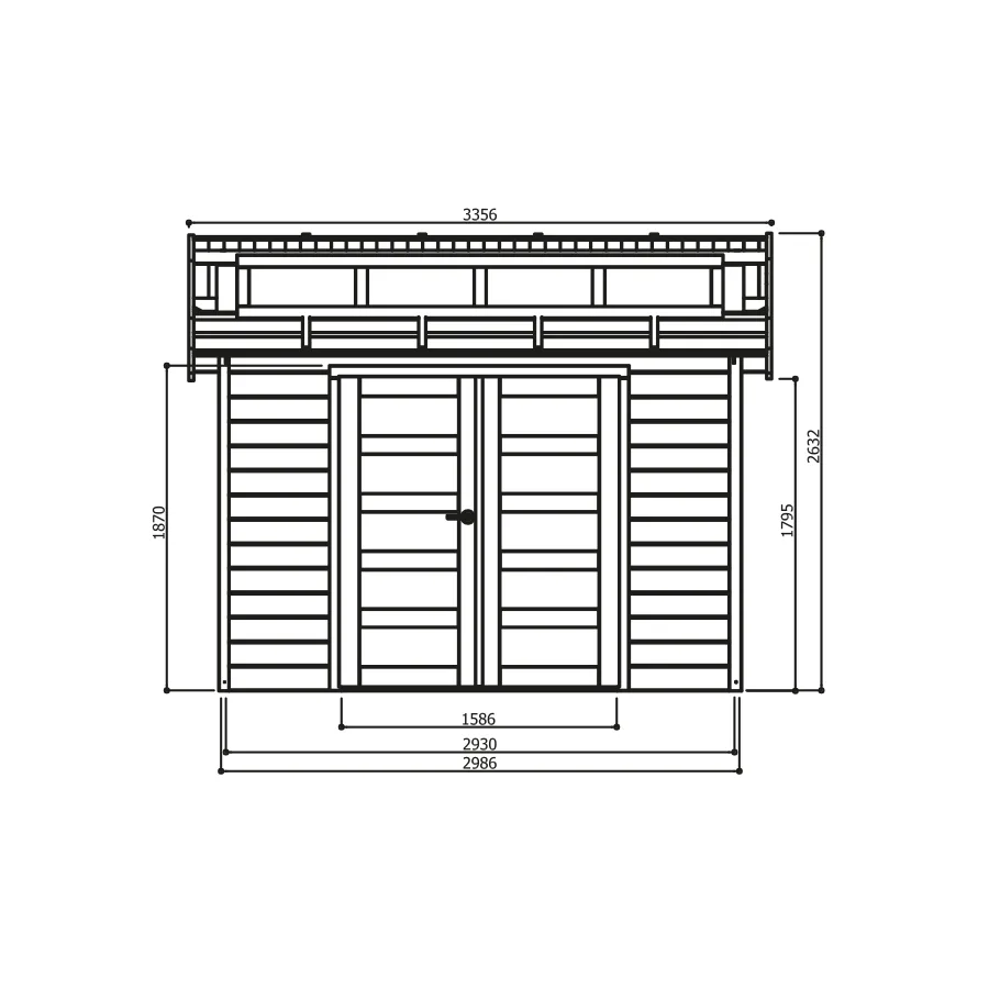 Casetta in legno MILANO 298 x 298 x 263 h. cm-26968