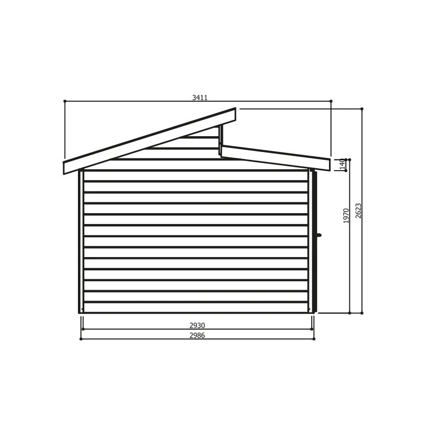 Casetta in legno MILANO 298 x 298 x 263 h. cm-26970