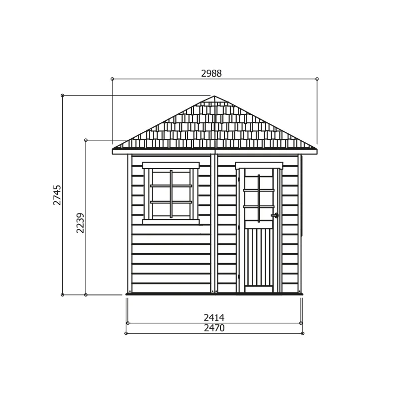 Casetta in legno NANCY 255 x 255 x 274 h. cm-26974
