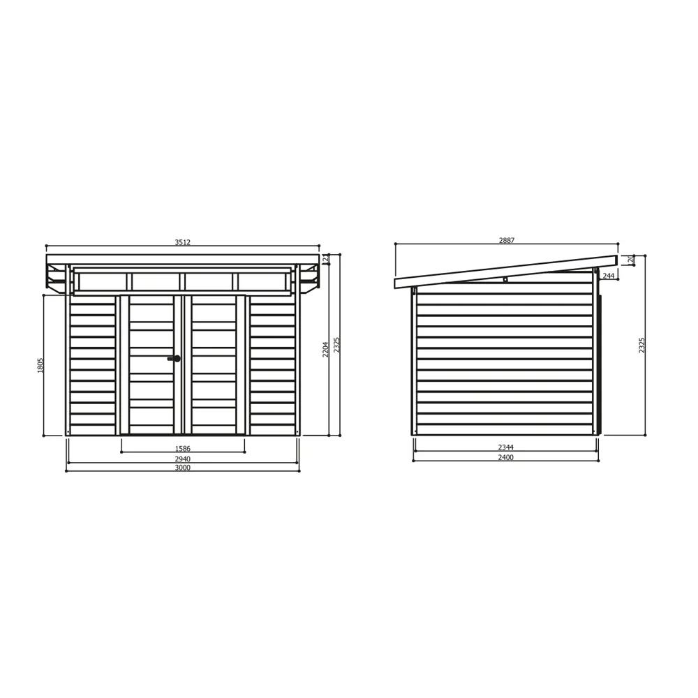 Casetta in legno VERONA 300 x 240 x 232 h. cm-26963