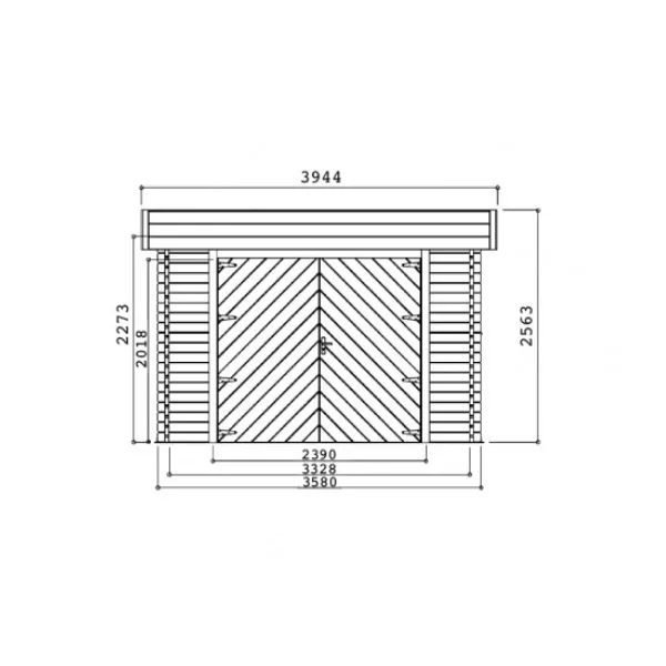 Garage-Box MODERN 358 x 538 x 256 h. cm con porte battenti-27007