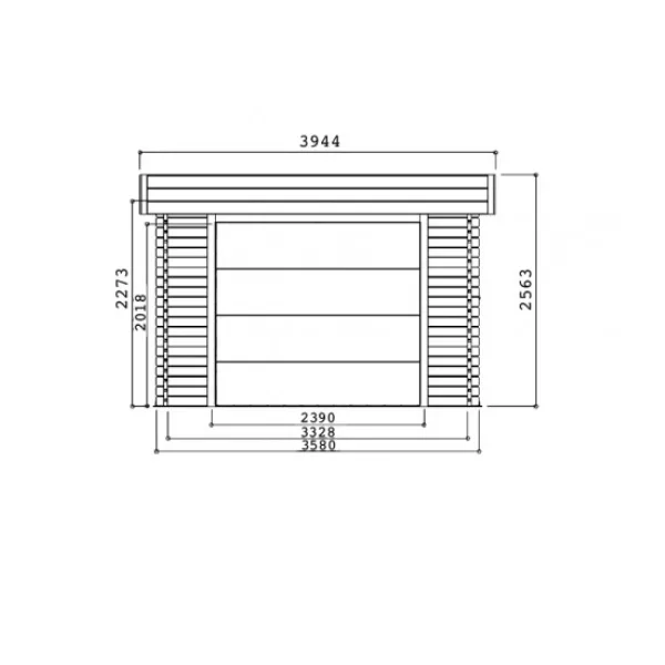 Garage-Box MODERN 358 x 538 x 256 h. cm con portone motorizzato-27002