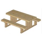 Tavolo Picnic in legno SOLIDO 180 x 159 cm - con Panche-26818