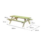 Onlywood Tavolo Picnic in Legno 200 x 165 cm - con Panche Pieghevoli-80991