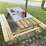 Tavolo Picnic in Legno PROFESSIONALE 180 x 160 cm - con Panche-86422