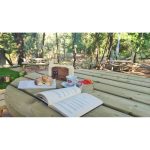 Onlywood Tavolo Picnic in Legno Impregnato ROTONDO Diametro 219 cm - Con 4 Panche-78718