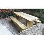 Tavolo Picnic in legno SOLIDO 180 x 159 cm - con Panche-48527