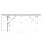 Tavolo Picnic in Legno PROFESSIONALE 180 x 160 cm - con Panche-47143