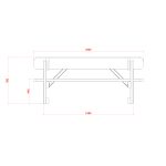 Tavolo Picnic in Legno PROFESSIONALE 180 x 197 cm - con Panche e Schienale-27392