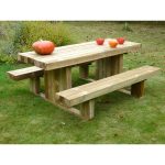 Tavolo Picnic in legno SOLIDO 180 x 159 cm - con Panche-27602