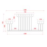 Tavolo Picnic in legno SOLIDO 180 x 159 cm - con Panche-27395