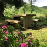 Tavolo Picnic in legno SOLIDO 180 x 159 cm - Extra spessore - foto 8