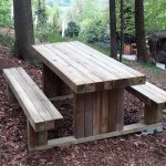 Tavolo Picnic in legno SOLIDO 180 x 159 cm - con Panche-48529