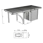 Carport + Ripostiglio in legno IMPREGNATO 7 x 3 metri-27399