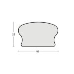 Onlywood Corrimano Legno Ayous Grezzo UNIVERSALE 46 x 32 mm - Asta da 3 Metri-27475