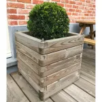 Fioriera in legno ROBUST 70x70x77 h cm con Rivestimento e Maniglie-27610