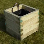 Fioriera in legno ROBUST 70x70x77 h cm con Rivestimento e Maniglie-27612