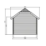 Casetta in legno YORK 665 x 298 x 318 h. cm con pergola - Carico neve 30 kg/mq-27386