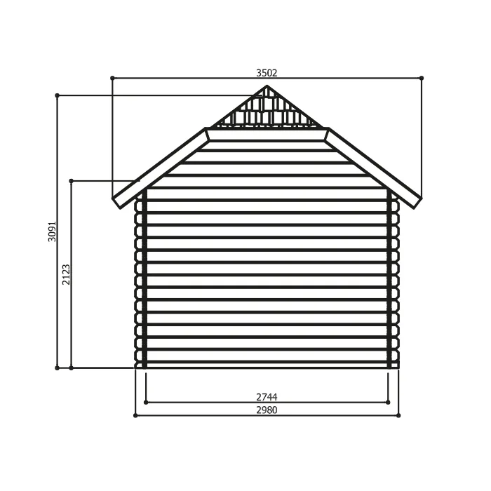 Casetta in legno YORK 665 x 298 x 318 h. cm con pergola - Carico neve 30 kg/mq-27386