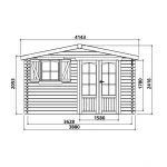 Casetta in legno CHAMONIX II 388 x 328 x 241 EXTRA SPESSORE 40 pavimento COMPRESO-28122